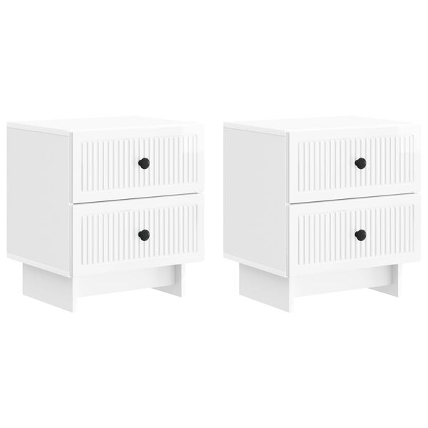 Armario de Noche con cajón 2 pcs Brillante 43 x 345 x 475 cm brillante