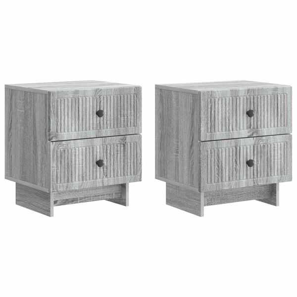 Armario de Noche 2 pcs Gris Sonoma 43 x 345 x 475 cm Gris sonoma