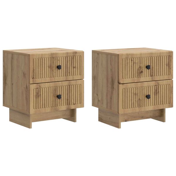 Armario de Noche 2 pcs Roble Artesanal 43 x 345 x 475 cm Roble artesanal