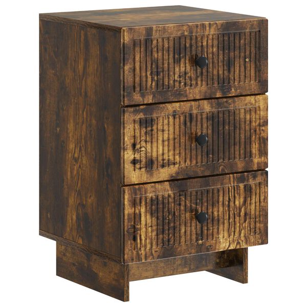 Armario de Noche con cajón Roble Ahumado 43 x 41 x 665 cm Roble ahumado