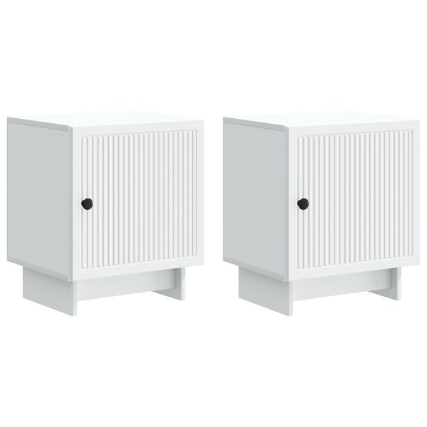 Armario de Noche 2 pcs 43 x 345 x 50 cm Madera de Ingeniería White