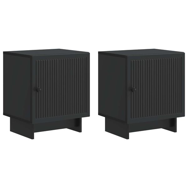 Armario de Noche 2 pcs Negro 43 x 345 x 50 cm Negro