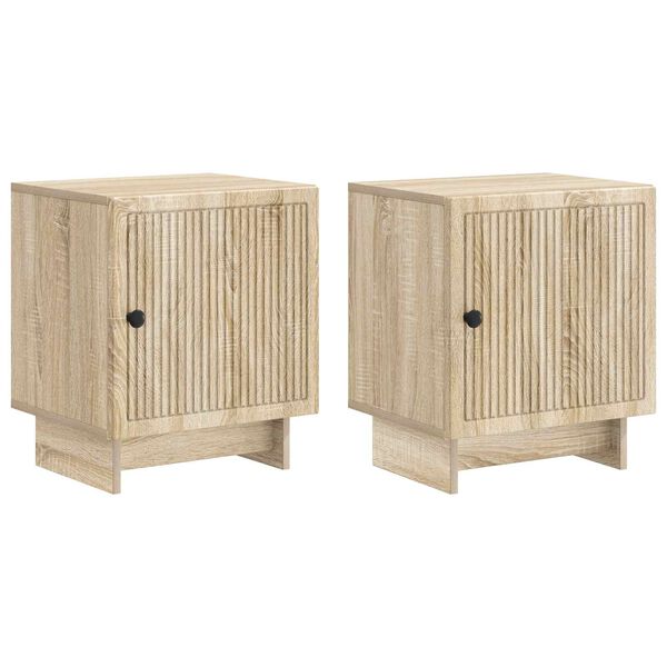 Armario de Noche 2 pcs Roble Sonoma 43 x 345 x 50 cm Madera reciclada