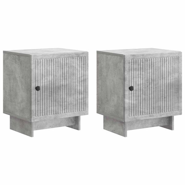 Armario de Noche 2 pcs Gris Hormigón 43 x 345 x 50 cm Gris hormigón