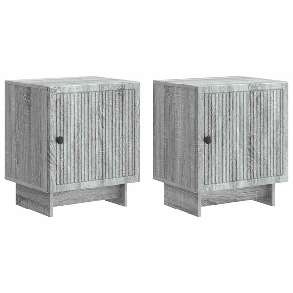 Armario de Noche 2 pcs Gris Sonoma 43 x 345 x 50 cm Gris sonoma