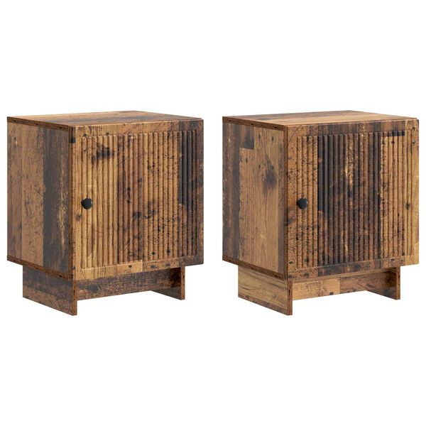 Armario de Noche 2 pcs Madera envejecida 43 x 345 x 50 cm Madera envejecida