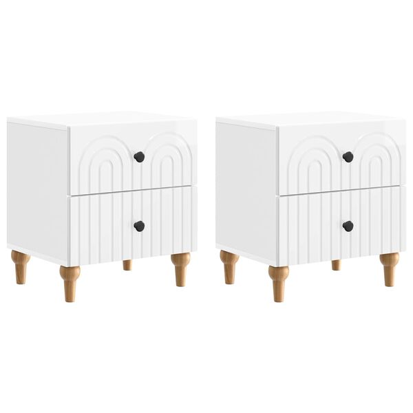 Armario de Noche con cajón 2 pcs Brillante 43 x 345 x 48 cm brillante