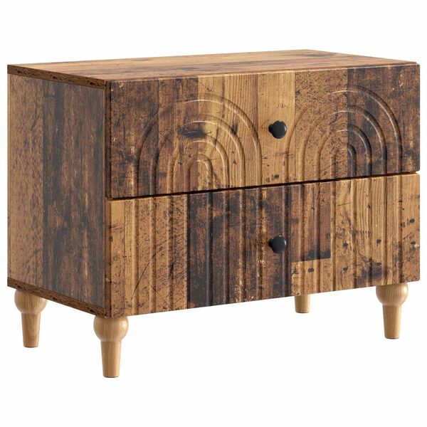 Armario de Noche con cajón Madera envejecida 62 x 345 x 48 cm Madera envejecida