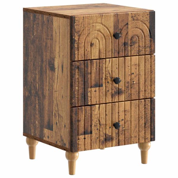 Armario de Noche con cajón Madera envejecida 43x 41 x 665 cm Madera envejecida