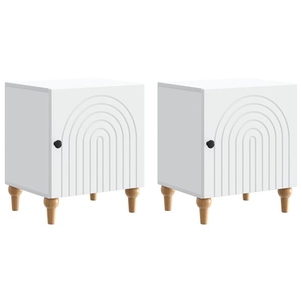 Armario de Noche 2 pcs 43 x 345 x 50 cm Madera de Ingeniería White 894106