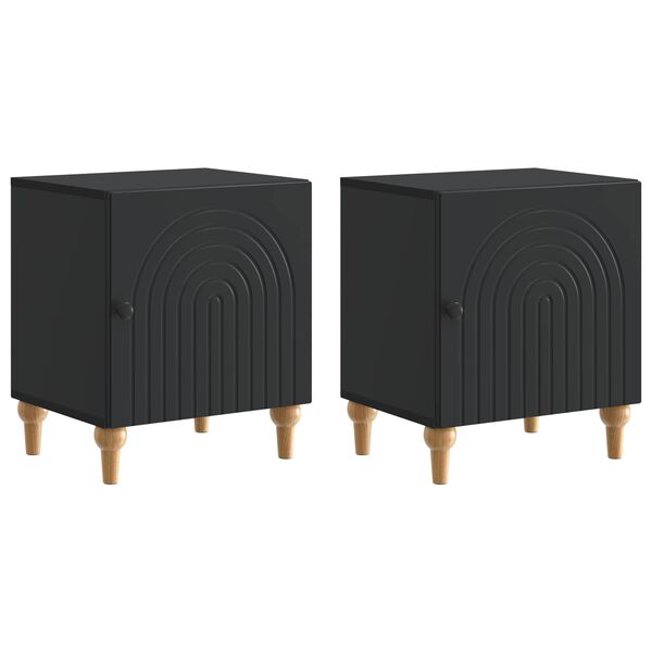 Armario de Noche 2 pcs Negro 43 x 345 x 50 cm Negro 894108