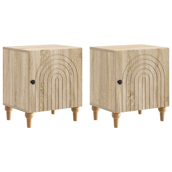 Armario de Noche 2 pcs Roble Sonoma 43 x 345 x 50 cm Madera reciclada 894110