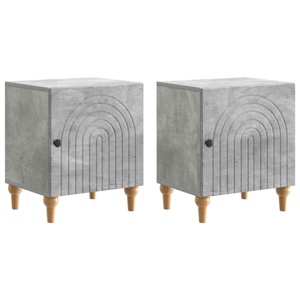 Armario de Noche 2 pcs Gris Hormigón 43 x 345 x 50 cm Gris hormigón 894112