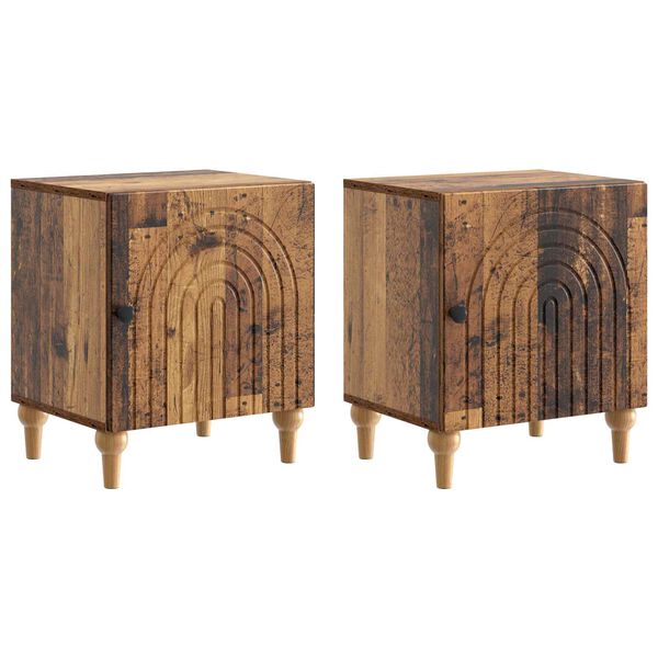 Armario de Noche 2 pcs Madera envejecida 43 x 345 x 50 cm Madera envejecida 894122