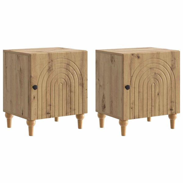 Armario de Noche 2 pcs Roble Artesanal 43 x 345 x 50 cm Roble artesanal 894124