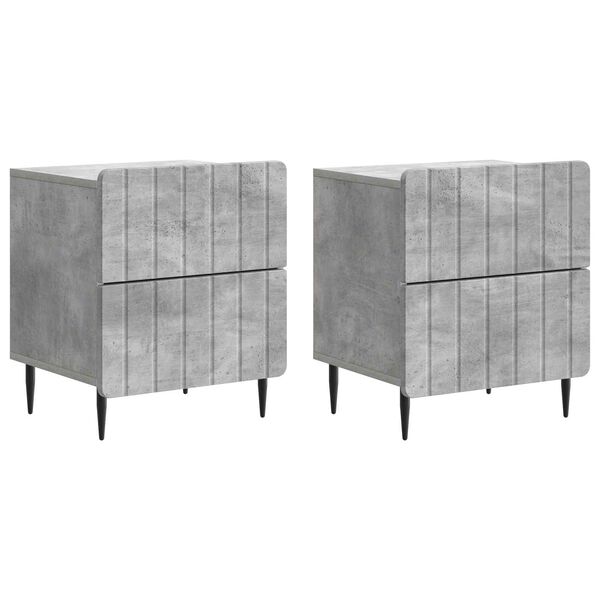Armario de Noche 2 pcs Gris Hormigón 43 x 345 x 495 cm Gris hormigón