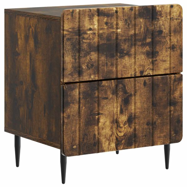 Armario de Noche con cajón Roble Ahumado 43 x 345 x 495 cm Roble ahumado