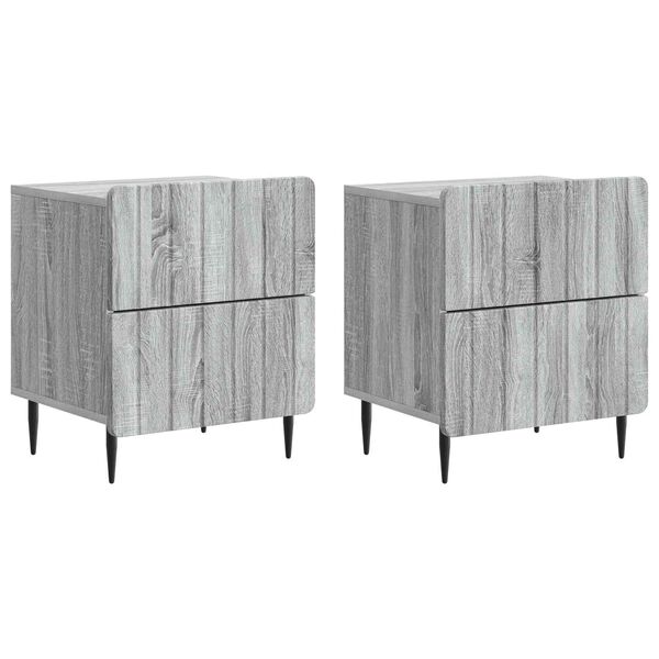 Armario de Noche 2 pcs Gris Sonoma 43 x 345 x 495 cm Gris sonoma