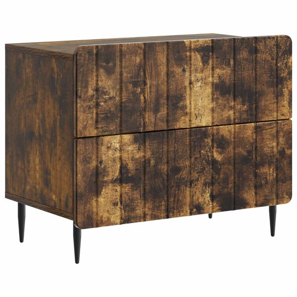 Armario de Noche con cajón Roble Ahumado 62 x 345 x 495 cm Roble ahumado