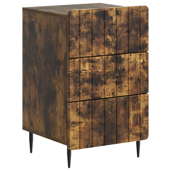 Armario de Noche con cajón Roble Ahumado 43x 41 x 68 cm Roble ahumado