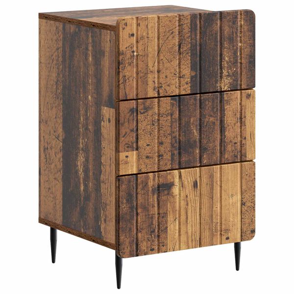 Armario de Noche con cajón Madera envejecida 43x 41 x 68 cm Madera envejecida