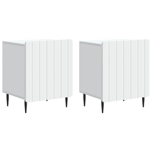 Armario de Noche 2 pcs 43 x 345 x 52 cm Madera de Ingeniería White
