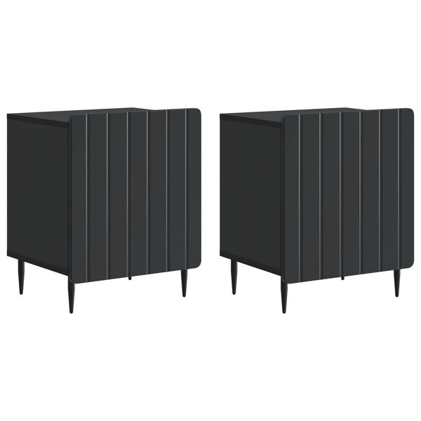 Armario de Noche 2 pcs Negro 43 x 345 x 52 cm Negro