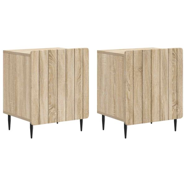 Armario de Noche 2 pcs Roble Sonoma 43 x 345 x 52 cm Madera reciclada