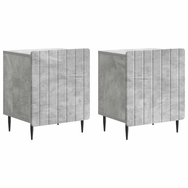 Armario de Noche 2 pcs Gris Hormigón 43 x 345 x 52 cm Gris hormigón