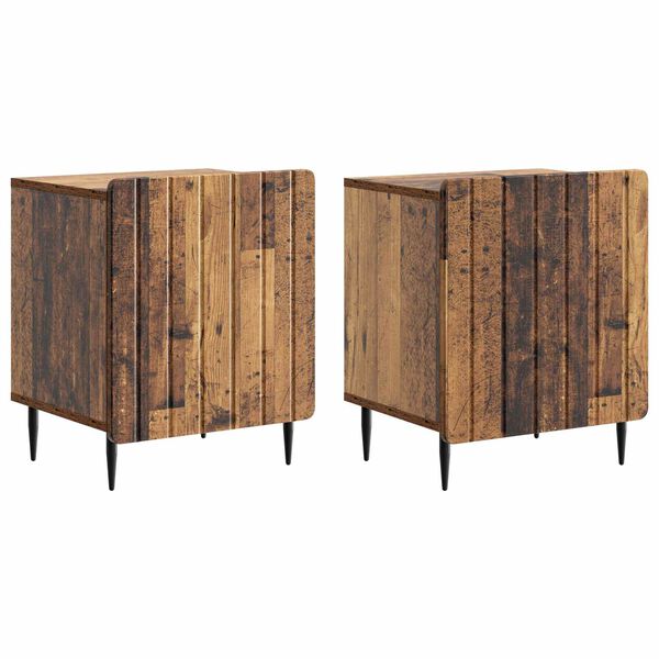 Armario de Noche 2 pcs Madera envejecida 43 x 345 x 52 cm Madera envejecida