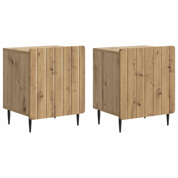 Armario de Noche 2 pcs Roble Artesanal 43 x 345 x 52 cm Roble artesanal