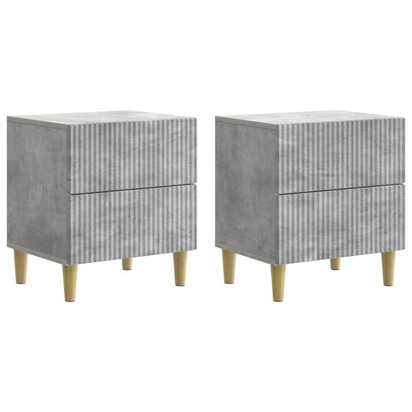 Armario de Noche 2 pcs Gris Hormigón 43 x 345 x 48 cm Gris hormigón 894532