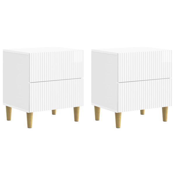 Armario de Noche con cajón 2 pcs Brillante 43 x 345 x 48 cm brillante 894534