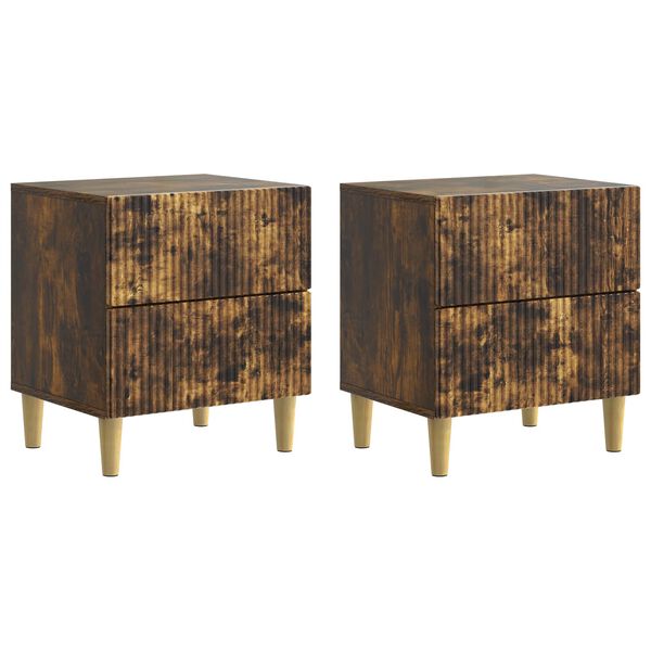 Armario de Noche 2 pcs Roble Ahumado 43 x 345 x 48 cm Roble ahumado 894536