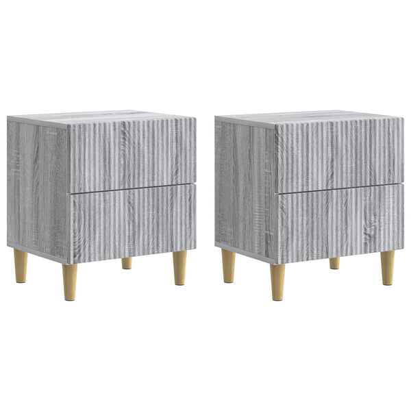 Armario de Noche con cajón 2 pcs Gris Sonoma 43 x 345 x 48 cm Gris sonoma 894538