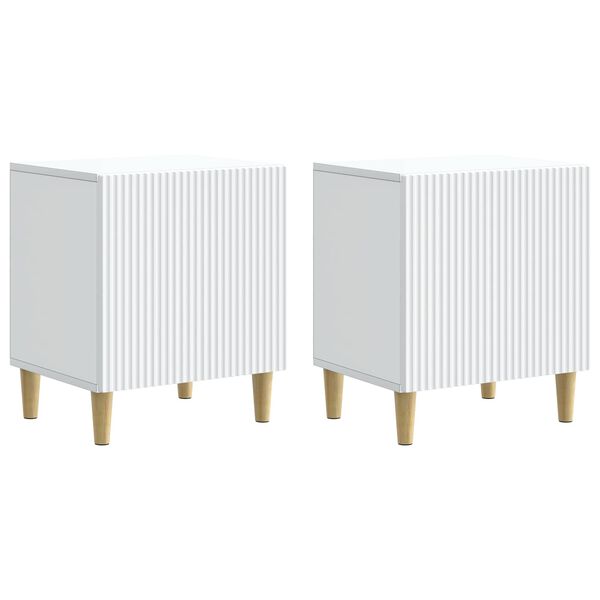 Armario de Noche 2 pcs 43 x 345 x 50 cm Madera de Ingeniería White 894566