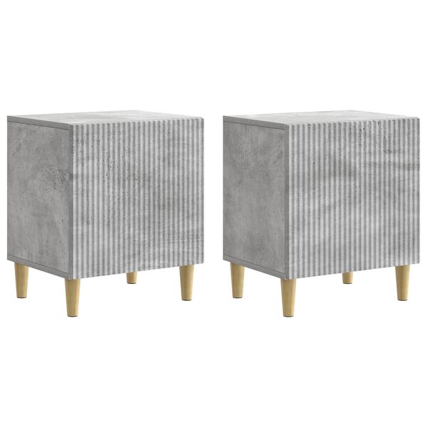 Armario de Noche 2 pcs Gris Hormigón 43 x 345 x 50 cm Gris hormigón 894572