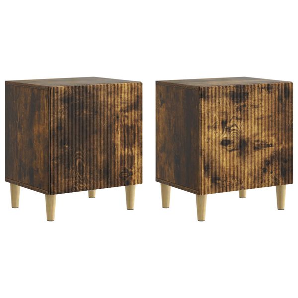 Armario de Noche 2 pcs Roble Ahumado 43 x 345 x 50 cm Roble ahumado 894576