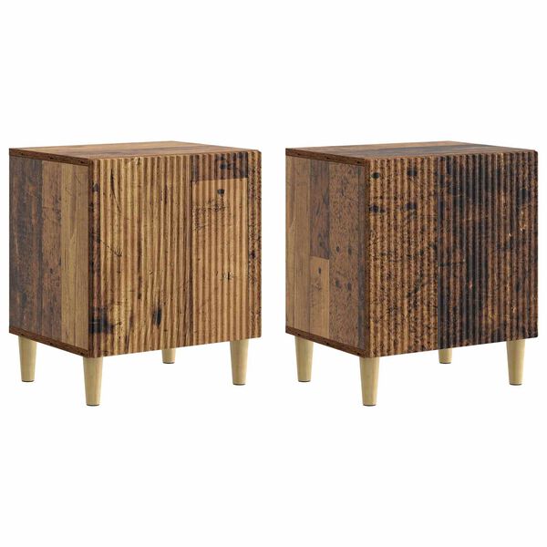 Armario de Noche 2 pcs Madera envejecida 43 x 345 x 50 cm Madera envejecida 894582