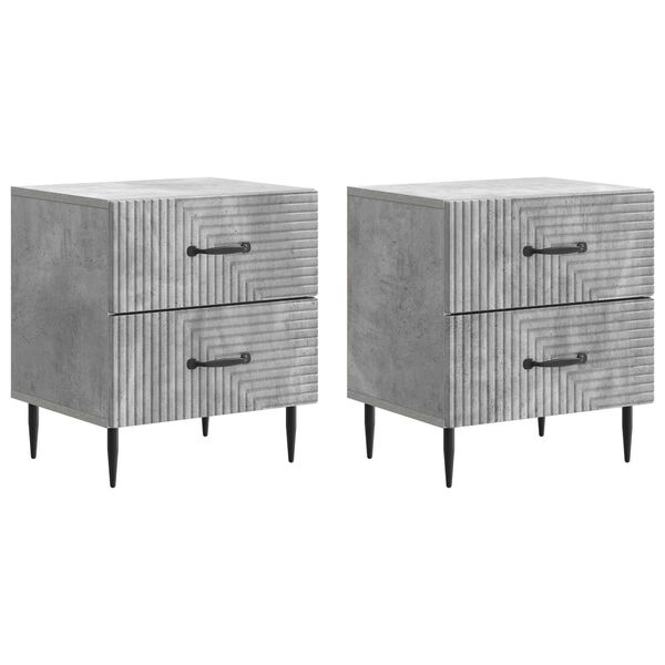 Armario de Noche 2 pcs Gris Hormigón 43 x 345 x 475 cm Gris hormigón 894762