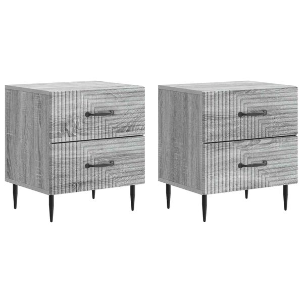 Armario de Noche 2 pcs Gris Sonoma 43 x 345 x 475 cm Gris sonoma 894768