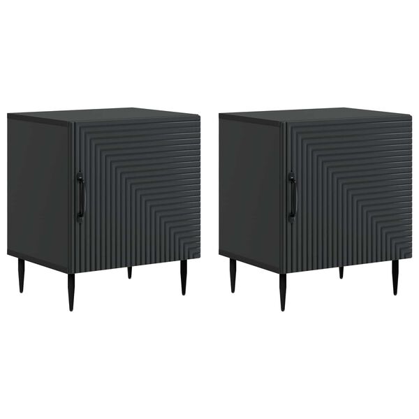 Armario de Noche 2 pcs Negro 43 x 345 x 50 cm Negro 894798