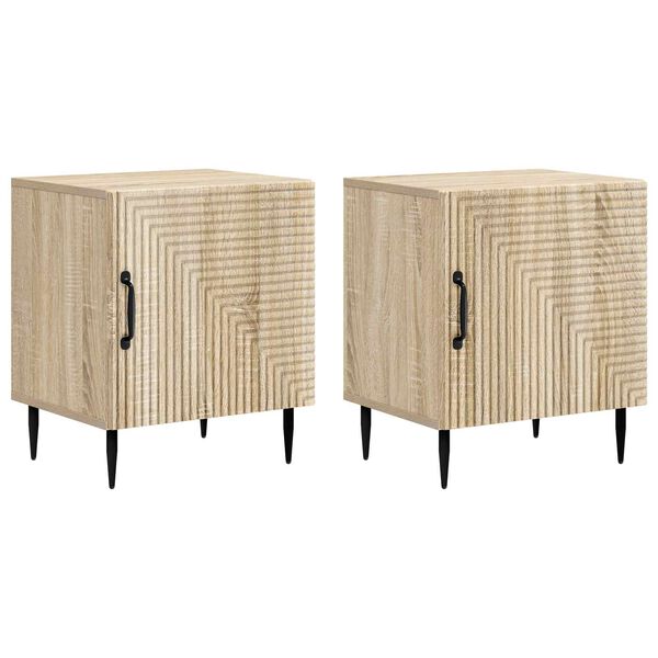 Armario de Noche 2 pcs Roble Sonoma 43 x 345 x 50 cm Madera reciclada 894800