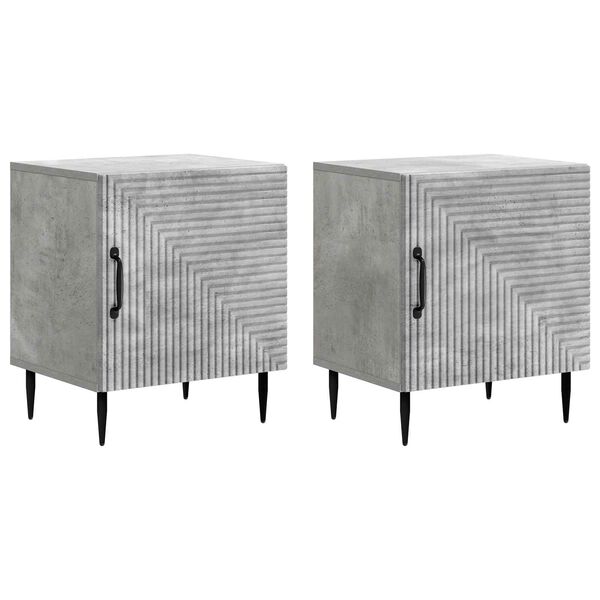 Armario de Noche 2 pcs Gris Hormigón 43 x 345 x 50 cm Gris hormigón 894802