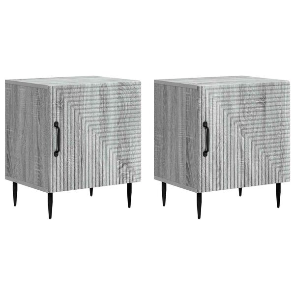 Armario de Noche 2 pcs Gris Sonoma 43 x 345 x 50 cm Gris sonoma 894808
