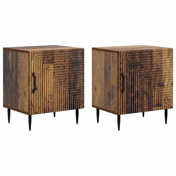 Armario de Noche 2 pcs Madera envejecida 43 x 345 x 50 cm Madera envejecida 894812
