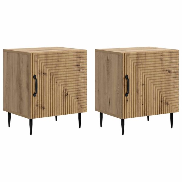 Armario de Noche 2 pcs Roble Artesanal 43 x 345 x 50 cm Roble artesanal 894814