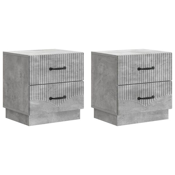 Armario de Noche 2 pcs Gris Hormigón 43 x 345 x 445 cm Gris hormigón