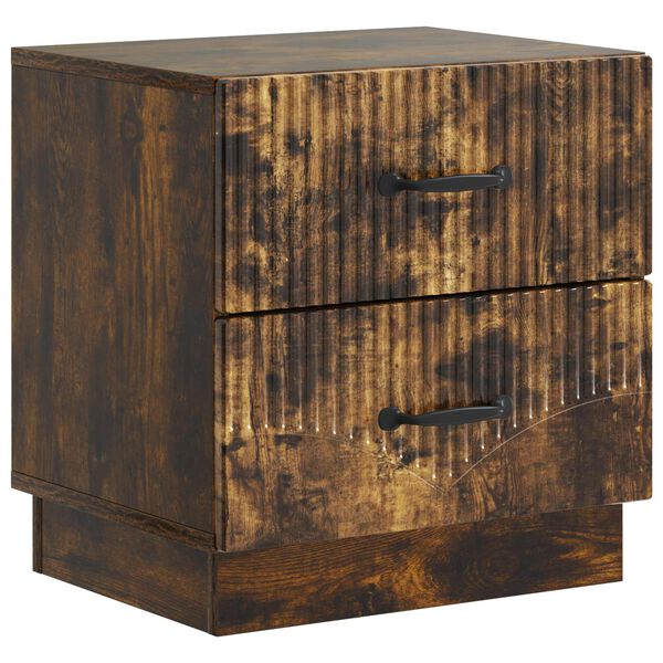 Armario de Noche con cajón Roble Ahumado 43 x 345 x 445 cm Roble ahumado