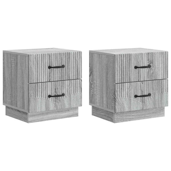 Armario de Noche 2 pcs Gris Sonoma 43 x 345 x 445 cm Gris sonoma